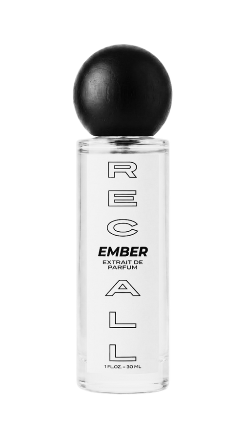 Ember extrait de parfum bottle with label and black cap recall 1 fl oz 30 ml